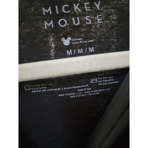 Disney Shirt Mens Black Neon Mickey Mouse Lights Outline Graphic Medium S129 NWT - Picture 3 of 5